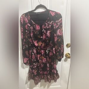 INC International Concepts Black and Pink Floral Dress